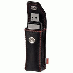 Hama USB Stick Case "Fashion", black custodia penna USB Finta pelle Nero, Rosso
