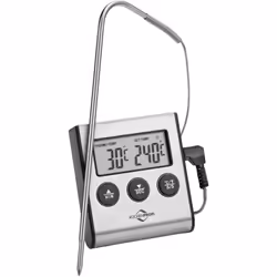 Küchenprofi Termometro digitale PRIMUS, da -50 °C a 300 °C, commutabile °C/°F, sensore di misurazione 16 cm, con timer, magne ...