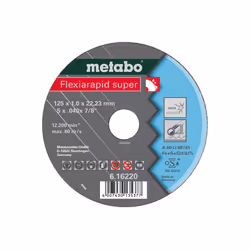 Metabo 616220000, Acciaio inox, 12,5 cm, 2,22 cm, 1 mm, 12200 Giri/min