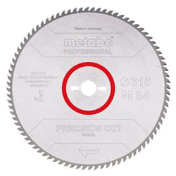 Leman - Metabo 628058000 628058000-Hoja de Sierra Metal Duro hw/ct Taglio di precisione 315 x 30 mm Denti 84 wz, 0