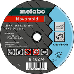 Dischi da taglio Novorapid 115x1.0x22.23 Acciaio inox Metabo