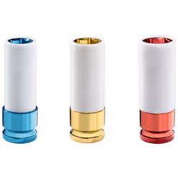 Metabo 628833000, Set di chiavi a bussola, 3 pz, Giallo, Bianco, Blu, Rosso, 17,19,21 mm