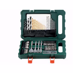 Dettagli: Include: Punte per metallo HSS-TiN (14 pezzi): 1,5 mm x 2, 2,0 mm x 2, 2,5 mm x 1, 3,0 mm x 2, 3,5 mm x 1, 4,0 mm x ...