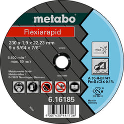 Dischi da taglio Flexiarapid 115x1,6x22,2 in acciaio inox Metabo