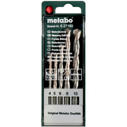 Metabo - 627180000 Kit punte per calcestruzzo 5 parti 4 mm, 5 mm, 6 mm, 8 mm, 10 mm 5 pz.