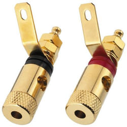 Monacor BP-260G cavo di collegamento speaker terminals Oro