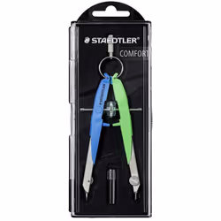 Astuccio con coperchio con 1 Mars comfort compass, colore neon azzurro/verde Compasso geometrico di precisione con asse centr ...