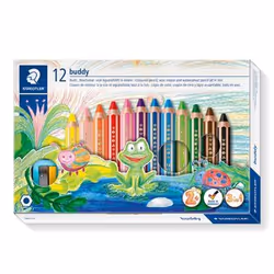 Staedtler Noris buddy 140, Morbido, Nero, Blu, Marrone, Verde, Magenta, Arancione, Rosso, Viola, Giallo, 12 pz
