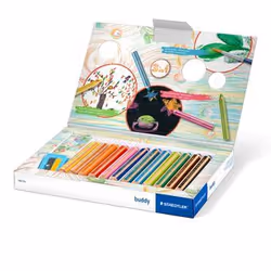 Staedtler Noris buddy 140 Nero, Blu, Marrone, Verde, Magenta, Arancione, Rosso, Viola, Giallo 12 pz