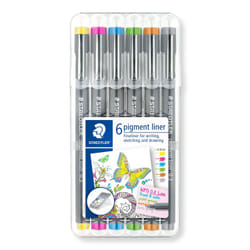 Staedtler Pigment Liner penna tecnica Extra sottile Marrone, Grigio, Azzurro, Verde chiaro, Magenta, Giallo 6 pz