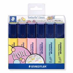 Staedtler 364 C, 6 pz, Lime, Menta, Pesca, Rosa, Viola, Giallo, Punta smussata, Polipropilene (PP), 1 mm, 5 mm