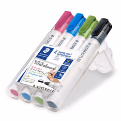 Staedtler Lumocolor 351, 4 pz, Nero, Azzurro, Verde chiaro, Rosa, Tipo di punta, Bianco, Polipropilene (PP), Rotondo