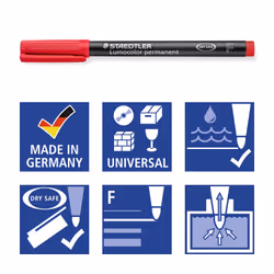 Staedtler Lumocolor permanent pen 318 marcatore permanente 4 pz