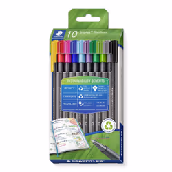 Staedtler 334 RC10, Colori assortiti, Fine, Multicolore, Polipropilene (PP), Plastica riciclata, Triangolo, Inchiostro a base ...