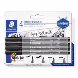 Staedtler pigment brush pen 371, Nero, 1 pz