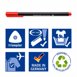 Staedtler 334 C12 penna tecnica Super sottile Nero, Blu, Verde, Grigio, Azzurro, Verde chiaro, Arancione, Rosa, Rosso, Viola, Giallo 12 pz - Vista aggiuntiva 4