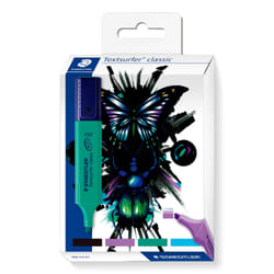 Staedtler 364 C4 E1 evidenziatore 4 pz Punta smussata Nero, Blu, Turchese, Viola