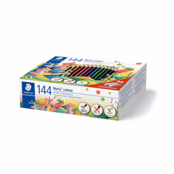Staedtler Noris colour 185 Nero, Blu, Marrone, Verde, Azzurro, Verde chiaro, Magenta, Mauve, Arancione, Pesca, Rosso, Giallo 144 pz - Vista aggiuntiva 2