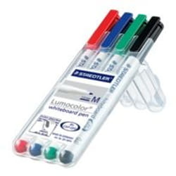 Staedtler Lumocolor 301-WP4 evidenziatore 4 pz Nero, Blu, Verde, Rosso