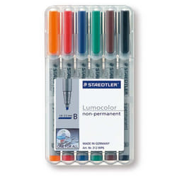 Staedtler 312 WP6 evidenziatore 1 pz Nero, Blu, Marrone, Verde, Arancione, Rosso