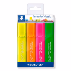 Staedtler 364 P WP4, 4 pz, Verde, Arancione, Rosa, Giallo, Punta smussata, Verde, Arancione, Rosa, Giallo