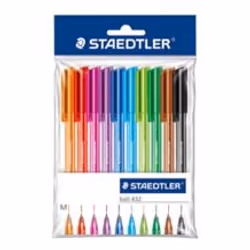Staedtler ball 432, Fermaglio, Penna a sfera, Nero, Blu, Marrone, Verde, Azzurro, Verde chiaro, Magenta, Arancione, Rosso, Vi ...