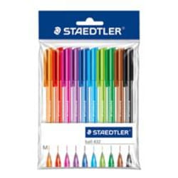 Staedtler ball 432 Nero, Blu, Marrone, Verde, Azzurro, Verde chiaro, Magenta, Arancione, Rosso, Viola Penna a sfera 10 pz