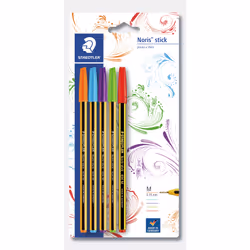 Staedtler Blister con 5 penne 1 rossa e 4 colori assortiti