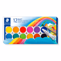 Staedtler 888 NC12, Nero, Blu, Bordeaux, Ciano, Verde, Arancione, Viola, Rosso, Bianco, Giallo, Pittura ad acquarelli, Pasta, ...