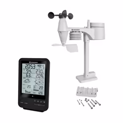 Bresser Optics 7002510, Nero, Anemometro (velocità del vento), Igrometro da interno, Termometro da interno, Igrometro per..., ...