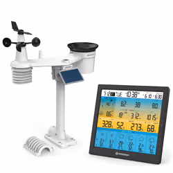 Bresser Optics 7003220, Nero, Altimetro, Anemometro (velocità del vento), Barometro per interni, Igrometro da interno,..., Ba ...