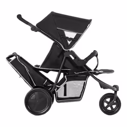 Hauck Freerider Shop n Drive, Passeggino con set da viaggio, Ruote solide, Ripiegabile, Nero, Grigio
