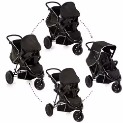 Hauck Freerider Shop n Drive Passeggino con set da viaggio 2 seduta(e) Nero, Grigio