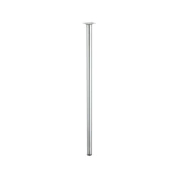 Hettich - Gamba da tavolo cilindrica fissa in acciaio cromato grigio, 80 cm