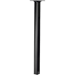 Hettich - Gamba fissa per tavolino quadrato in acciaio epossidico nero, 40 cm