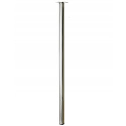 Hettich - Gamba da tavolo fissa quadrata in acciaio grigio spazzolato, 80 cm
