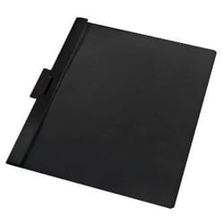Herlitz 10312486 cartellina con fermafoglio PVC Nero, Trasparente