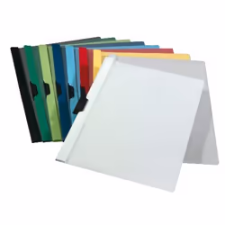 Herlitz 10312486 cartellina con fermafoglio PVC Nero, Trasparente
