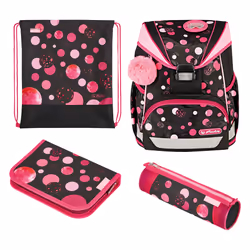 Herlitz UltraLight Plus Cats & Dots, Pencil pouch, Borsa sportiva, Astuccio per matite, Zaino da scuola, Ragazza, Scuola elem ...