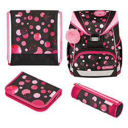 Herlitz UltraLight Plus Cats & Dots set di zaini per la scuola Ragazza Poliestere Nero, Rosa