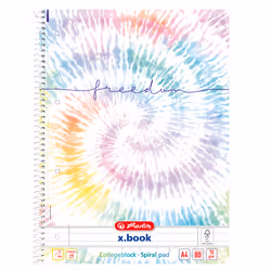 Herlitz New Batik Freedom, Fantasia, Multicolore, A4, 80 fogli, 70 g/m², Carta quadrettata