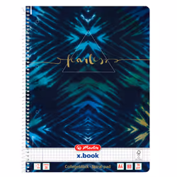 Herlitz New Batik Fearless, Fantasia, Blu, Blu marino, A4, 80 fogli, 70 g/m², Carta quadrettata