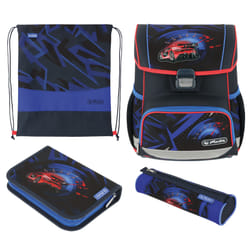 Herlitz Loop Plus High Speed set di zaini per la scuola Ragazzo Poliestere Blu, Rosso
