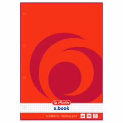 Herlitz 733436, Fantasia, Rosso, Bianco, A4, 100 fogli, 70 g/m², Carta quadrettata