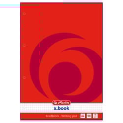 Herlitz 733436 quaderno per scrivere A4 100 fogli Rosso, Bianco