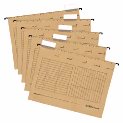 Herlitz 5874458 cartella sospesa e accessorio A4 Cartoncino Marrone 5 pz