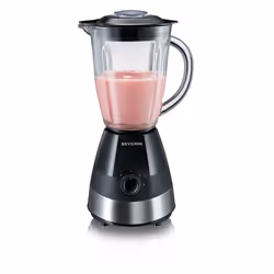 Severin SM 3718, Frullatore da tavolo, 1,5 L, Funzione PULSE, 550 W, Nero, Acciaio spazzolato