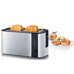 Severin AT 2590 tostapane 2 fetta/e 1400 W Nero, Argento - Vista aggiuntiva 4