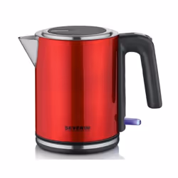 Severin WK 3427, 1 L, 2400 W, Nero, Rosso, Plastica, Acciaio inox, Indicatore del livello dell'acqua, Senza filo