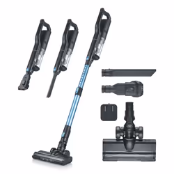 Severin HV 7151 scopa elettrica Aspirapolvere elettrica Batteria Secco HEPA Senza sacchetto 300 W Nero, Blu, Argento 2,2 Ah - Vista aggiuntiva 8